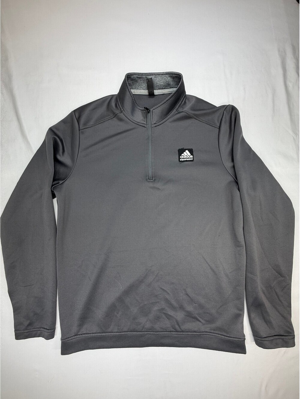 Adidas Golf Men's Performance Sweatshirt Quarter Zip Pullover Logo Size M Grey